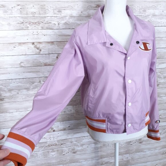 Champion Womens Jacket XS Windbreaker Pink Orange 998 - Picture 2 of 5